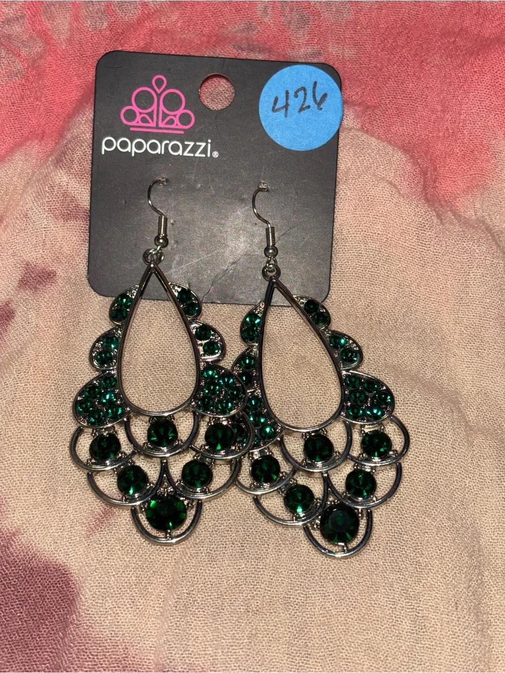 paparazzi Emerald Layered Teardrop Dangle Earrings